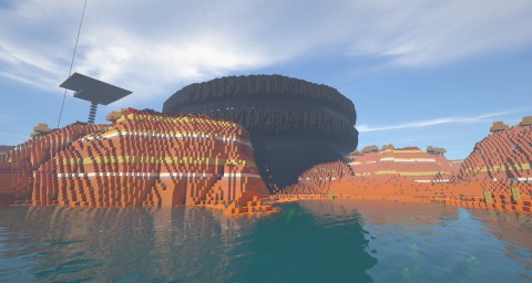 Minecraft: a concrete Oreo built for 13 days of survival!